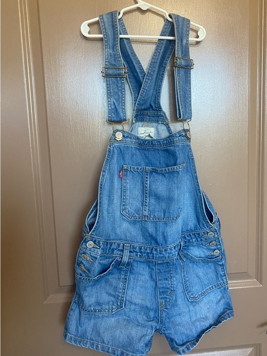 Levi's Denim - Levi's Light Blue Denim Overalls with Gold Stitching